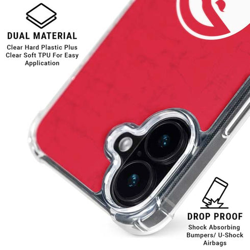 NBA Atlanta Hawks Distressed iPhone 16 Clear Case